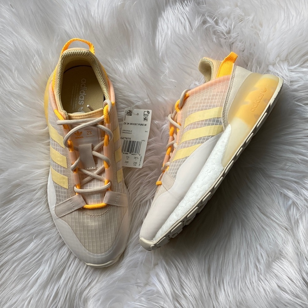 ☀️Women’s Adidas ZX 2K boost wonder white orange tint - Picture 1 of 10